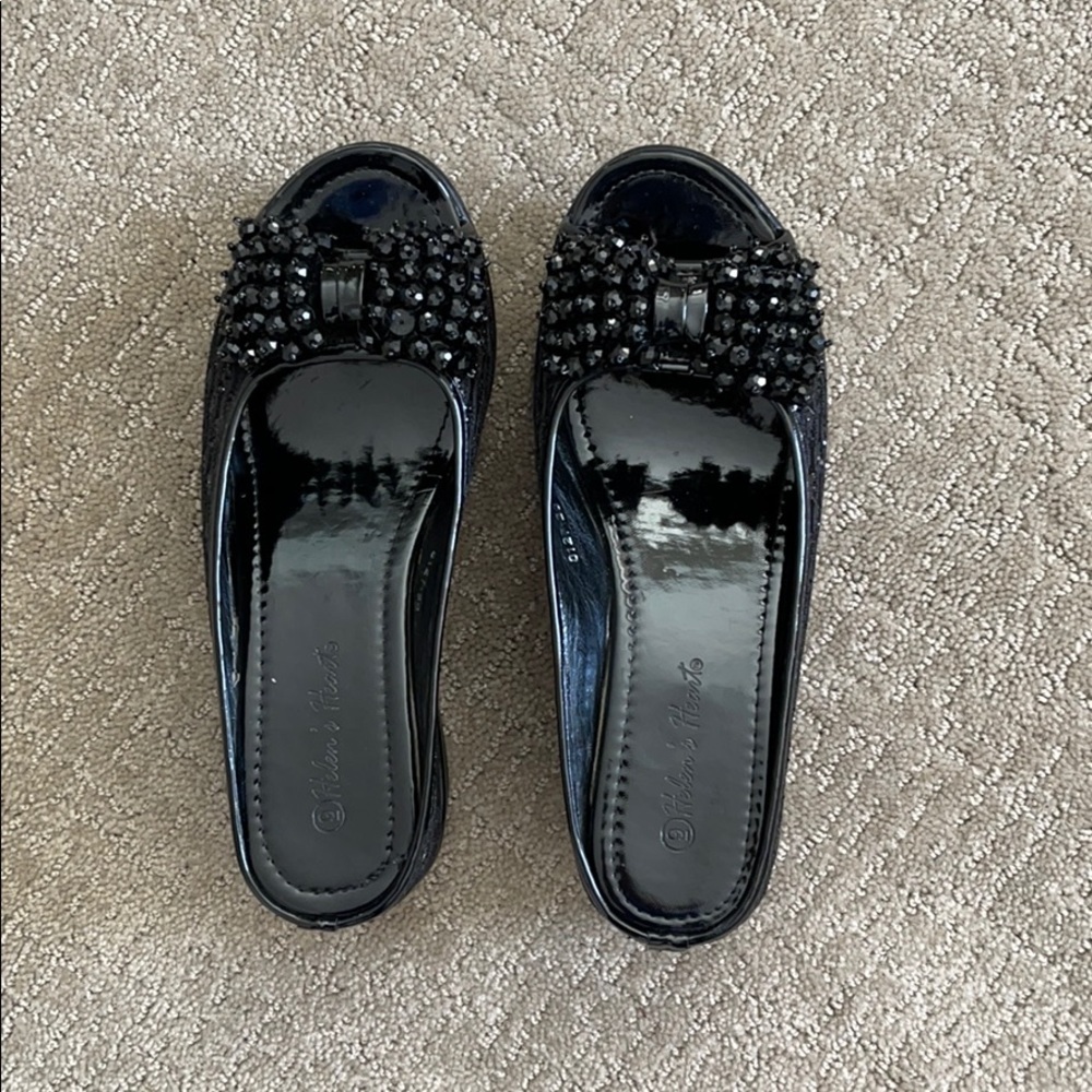 Helen’s Heart Black Sparkle Shoes